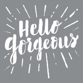 Artikel ST-623 Hello Gorgeous Stencil Tasarımı 30x30 cm Kanvas Tablo