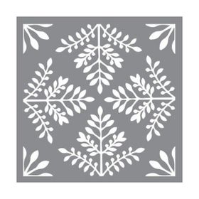 Artikel ST-629 Eğrelti Karo Stencil Tasarımı 30x30 cm Kanvas Tablo