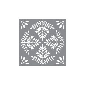 Artikel ST-629 Eğrelti Karo Stencil Tasarımı 30x30 cm Kanvas Tablo