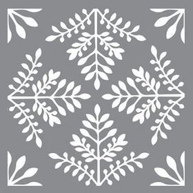 Artikel ST-629 Eğrelti Karo Stencil Tasarımı 30x30 cm Kanvas Tablo