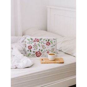 Artikel ST-639 Gül ve Yabani Çiçekler Stencil Tasarımı 30x30 cm Kanvas Tablo