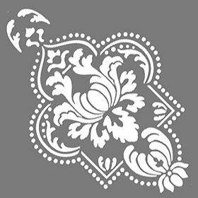 Artikel ST-646 Damask 18 Stencil Tasarımı 30x30 cm Kanvas Tablo