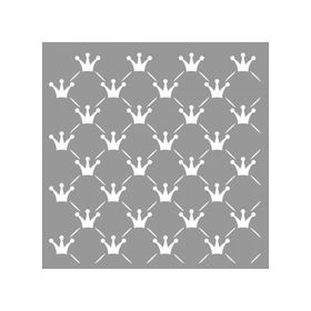 Artikel ST-671 Taç Deseni Stencil Tasarımı 30x30 cm Kanvas Tablo