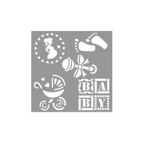 Artikel ST-673 Bebek Desen Stencil Tasarımı 30x30 cm Kanvas Tablo