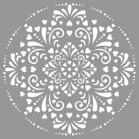 Artikel ST-676 Mandala 23 Stencil Tasarımı 30x30 cm Kanvas Tablo