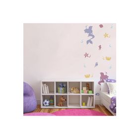 Artikel ST-685 Küçük Deniz Kızı Stencil Tasarımı 30x30 cm Kanvas Tablo