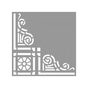 Artikel ST-692 Köşe Floral 2 Stencil Tasarımı 30x30 cm Kanvas Tablo