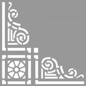 Artikel ST-692 Köşe Floral 2 Stencil Tasarımı 30x30 cm Kanvas Tablo