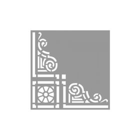 Artikel ST-692 Köşe Floral 2 Stencil Tasarımı 30x30 cm Kanvas Tablo