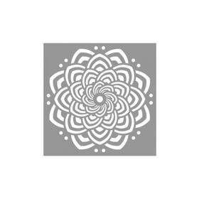 Artikel ST-700 İlüzyon Mandala Stencil Tasarımı 30x30 cm Kanvas Tablo