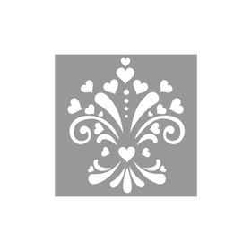 Artikel ST-706 Kalpli Damask Stencil Tasarımı 30x30 cm Kanvas Tablo