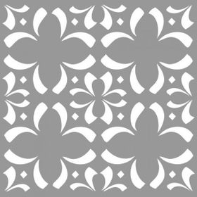 Artikel ST-710 Çiçek Karo Desen Stencil Tasarımı 30x30 cm Kanvas Tablo