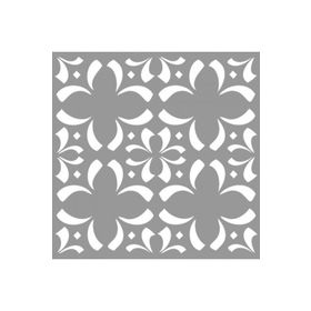 Artikel ST-710 Çiçek Karo Desen Stencil Tasarımı 30x30 cm Kanvas Tablo