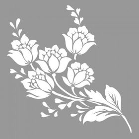 Artikel ST-712 Çiçek Buketi Stencil Tasarımı 30x30 cm Kanvas Tablo