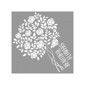 Artikel ST-713 Çiçek Buketi 2 Stencil Tasarımı 30x30 cm Kanvas Tablo