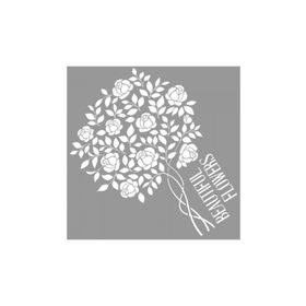 Artikel ST-713 Çiçek Buketi 2 Stencil Tasarımı 30x30 cm Kanvas Tablo