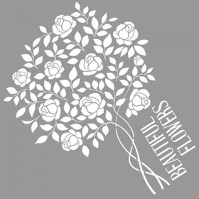 Artikel ST-713 Çiçek Buketi 2 Stencil Tasarımı 30x30 cm Kanvas Tablo