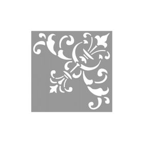 Artikel ST-722 Köşe Floral 4 Stencil Tasarımı 30x30 cm Kanvas Tablo
