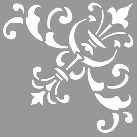Artikel ST-722 Köşe Floral 4 Stencil Tasarımı 30x30 cm Kanvas Tablo