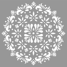 Artikel ST-723 Mandala 30 Stencil Tasarımı 30x30 cm Kanvas Tablo