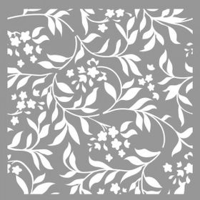 Artikel ST-724 Zeytin Dalı Desen Stencil Tasarımı 30x30 cm Kanvas Tablo