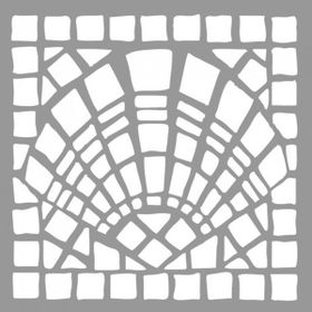 Artikel ST-730 Mozaik Deniz Kabuğu Stencil Tasarımı 30x30 cm Kanvas Tablo
