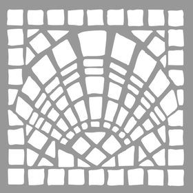 Artikel ST-730 Mozaik Deniz Kabuğu Stencil Tasarımı 30x30 cm Kanvas Tablo