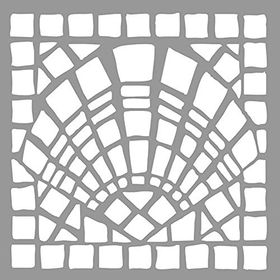 Artikel ST-730 Mozaik Deniz Kabuğu Stencil Tasarımı 30x30 cm Kanvas Tablo