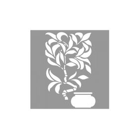 Artikel ST-736 Bambu Bitkisi Stencil Tasarımı 30x30 cm Kanvas Tablo