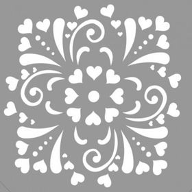 Artikel ST-742 Heart Stencil Tasarımı 30x30 cm Kanvas Tablo