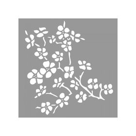 Artikel ST-747 Cherry Tree Stencil Tasarımı 30x30 cm Kanvas Tablo