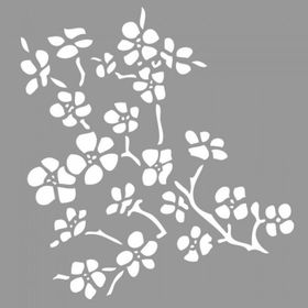 Artikel ST-747 Cherry Tree Stencil Tasarımı 30x30 cm Kanvas Tablo