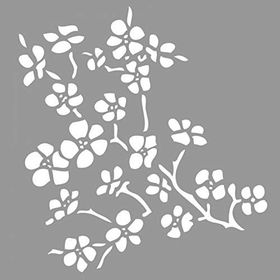 Artikel ST-747 Cherry Tree Stencil Tasarımı 30x30 cm Kanvas Tablo