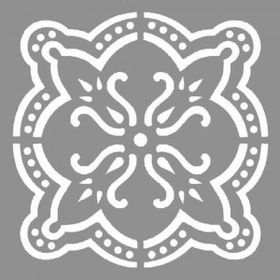 Artikel ST-777 Karo Fleur Stencil Tasarımı 30x30 cm Kanvas Tablo