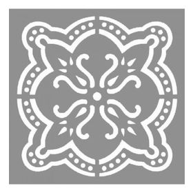 Artikel ST-777 Karo Fleur Stencil Tasarımı 30x30 cm Kanvas Tablo