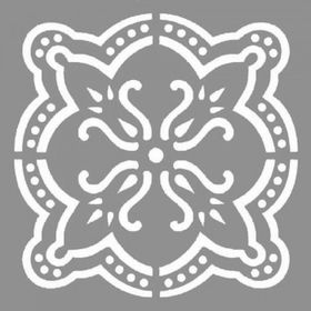 Artikel ST-777 Karo Fleur Stencil Tasarımı 30x30 cm Kanvas Tablo