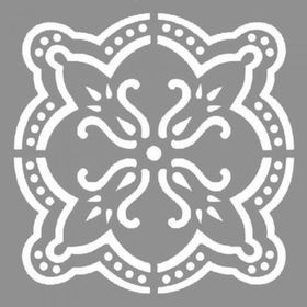 Artikel ST-777 Karo Fleur Stencil Tasarımı 30x30 cm Kanvas Tablo