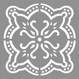 Artikel ST-777 Karo Fleur Stencil Tasarımı 30x30 cm Kanvas Tablo