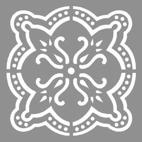 Artikel ST-777 Karo Fleur Stencil Tasarımı 30x30 cm Kanvas Tablo