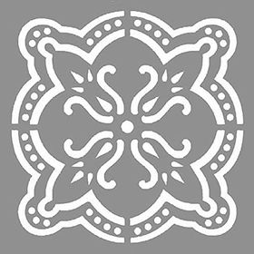 Artikel ST-777 Karo Fleur Stencil Tasarımı 30x30 cm Kanvas Tablo