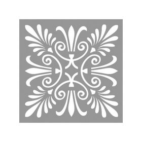 Artikel ST-782 Karo Flora Stencil Tasarımı 30x30 cm Kanvas Tablo