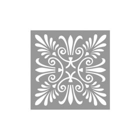Artikel ST-782 Karo Flora Stencil Tasarımı 30x30 cm Kanvas Tablo