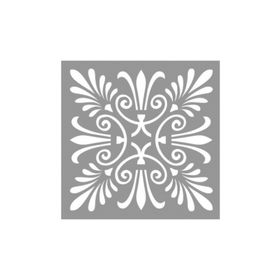 Artikel ST-782 Karo Flora Stencil Tasarımı 30x30 cm Kanvas Tablo