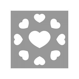Artikel ST-803 Kalp Daire Stencil Tasarımı 30x30 cm Kanvas Tablo