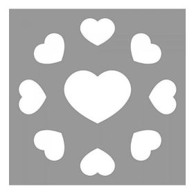 Artikel ST-803 Kalp Daire Stencil Tasarımı 30x30 cm Kanvas Tablo