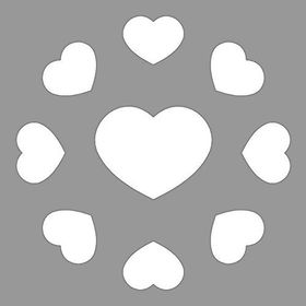 Artikel ST-803 Kalp Daire Stencil Tasarımı 30x30 cm Kanvas Tablo