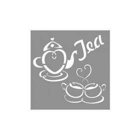 Artikel ST-805 Çay Vakti Stencil Tasarımı 30x30 cm Kanvas Tablo