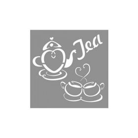 Artikel ST-805 Çay Vakti Stencil Tasarımı 30x30 cm Kanvas Tablo