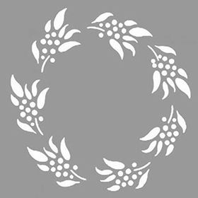 Artikel ST-823 Üzüm Garland Stencil Tasarımı 30x30 cm Kanvas Tablo