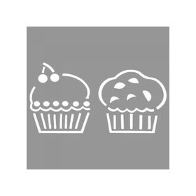 Artikel ST-834 Yabanmersinli Cupcake Stencil Tasarımı 30x30 cm Kanvas Tablo